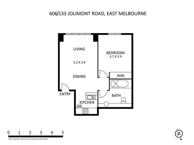 Floorplan of Homely apartment listing, 606/133 Jolimont Road, East Melbourne VIC 3002