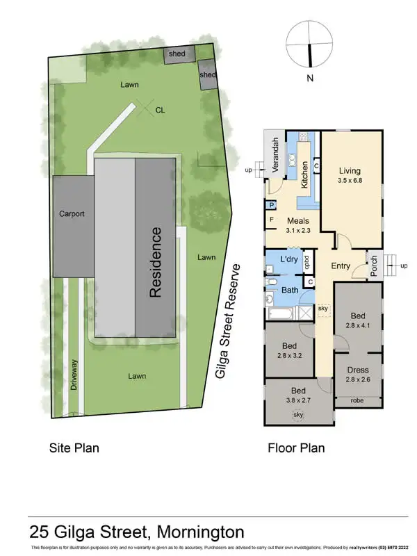 Floorplan of Homely house listing, 25 Gilga Street, Mornington VIC 3931