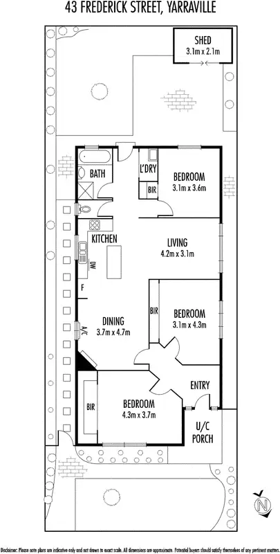 Floorplan of Homely house listing, 43 Frederick Street, Yarraville VIC 3013