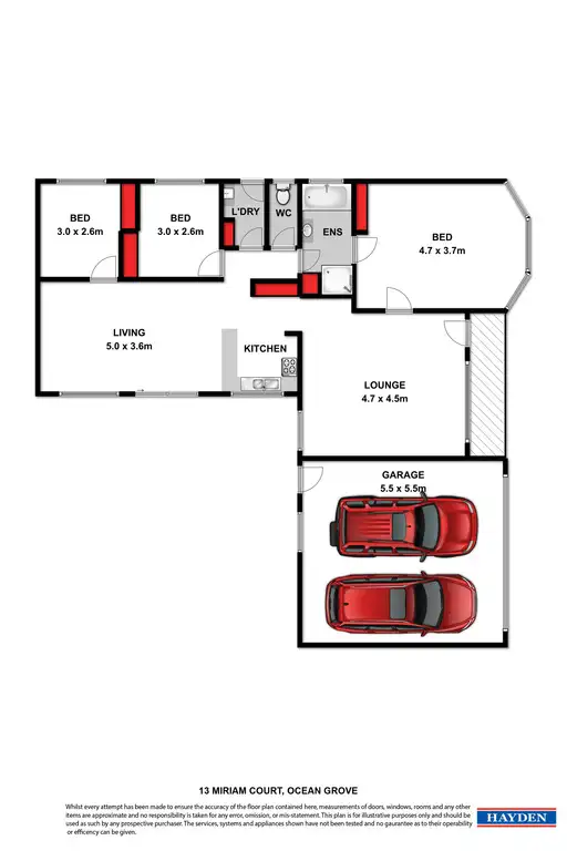 Floorplan of Homely house listing, 13 Miriam Court, Ocean Grove VIC 3226