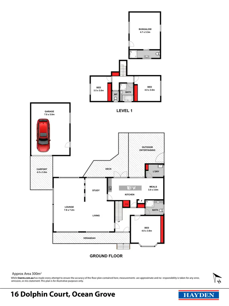 Floorplan of Homely house listing, 16 Dolphin  Court, Ocean Grove VIC 3226