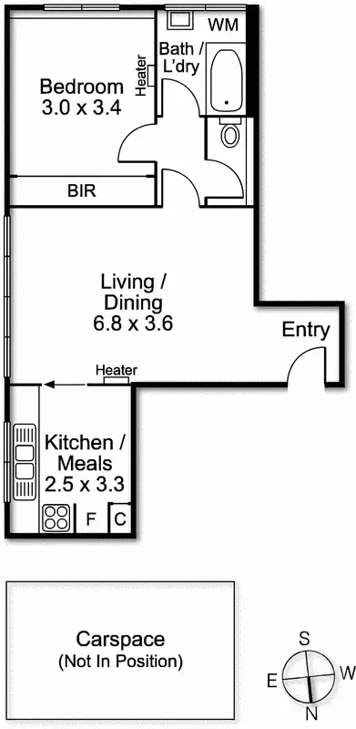 Floorplan of Homely apartment listing, 6D/381 Toorak Road, South Yarra VIC 3141