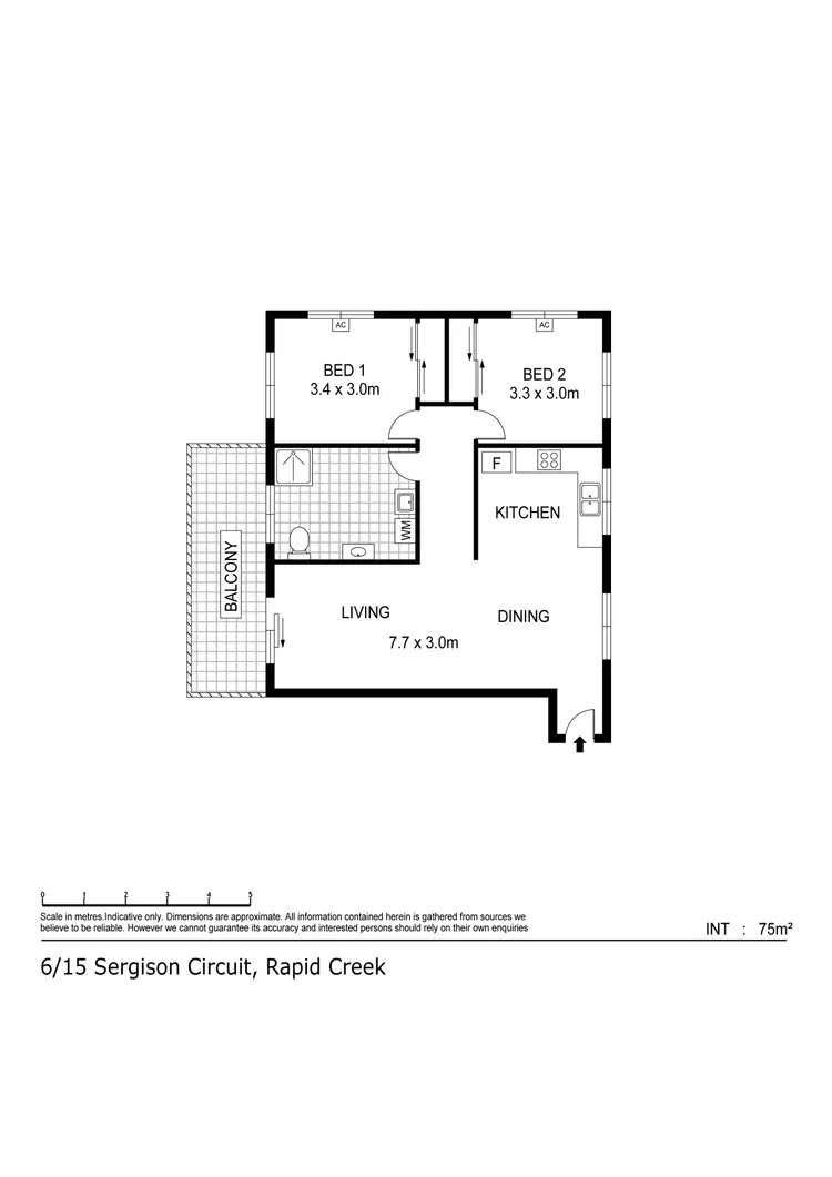 Floorplan of Homely unit listing, 6/15 Sergison Circuit, Rapid Creek NT 810