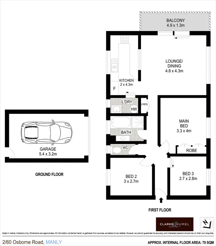 Floorplan of Homely apartment listing, 2/60 Osborne Road, Manly NSW 2095