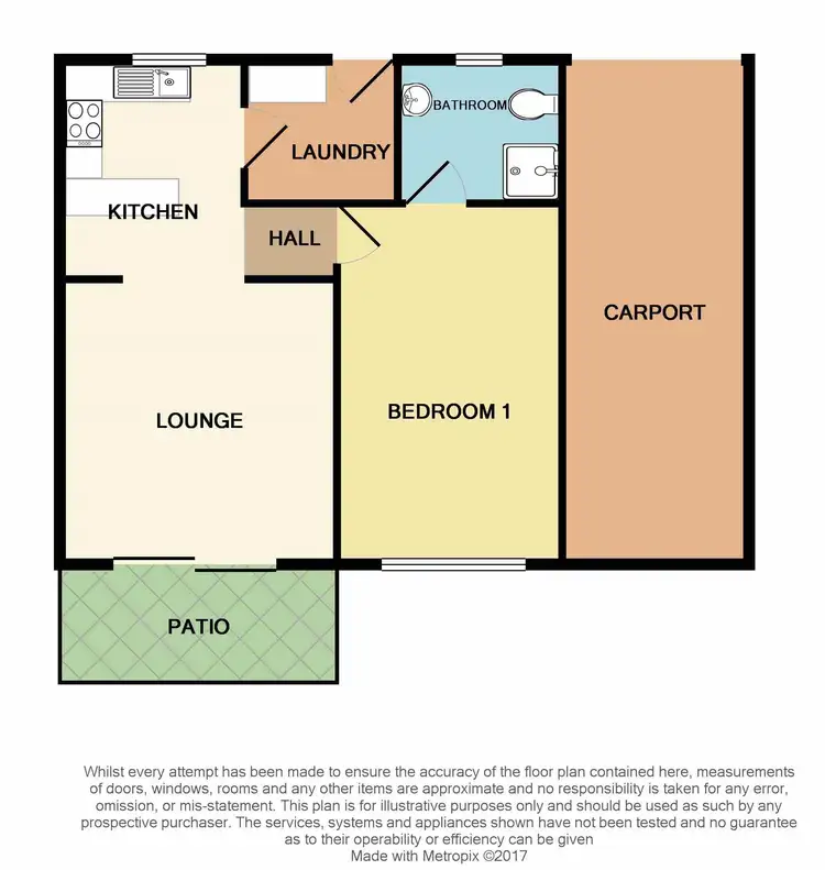 Floorplan of Homely unit listing, 1/98 First Avenue, Sawtell NSW 2452