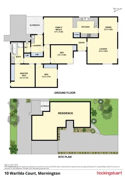 Floorplan of Homely house listing, 10 Warilda Court, Mornington VIC 3931