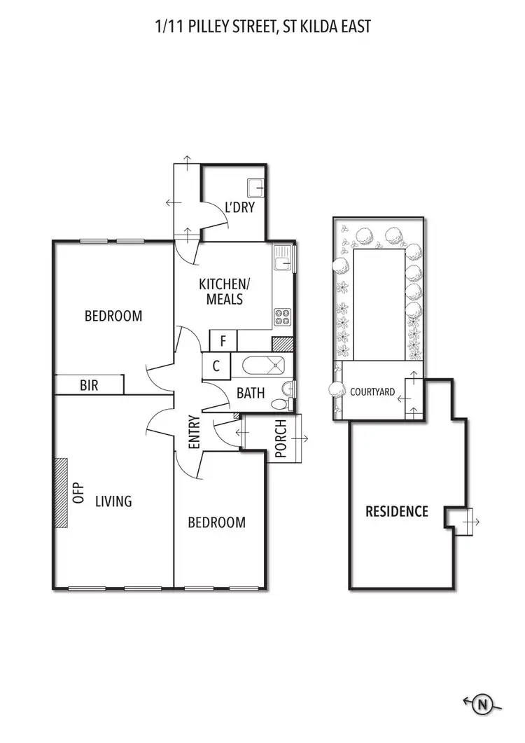 Floorplan of Homely apartment listing, 1/11 Pilley Street, St Kilda East VIC 3183