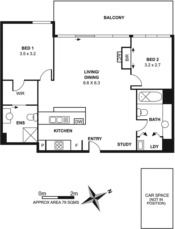 Floorplan of Homely apartment listing, 407E/126 Rouse Street, Port Melbourne VIC 3207