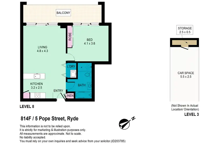 Floorplan of Homely apartment listing, 814F/5 Pope Street, Ryde NSW 2112