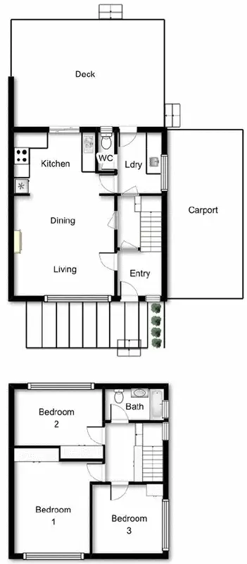 Floorplan of Homely semi-detached listing, 5 Guthrie Street, Dickson ACT 2602