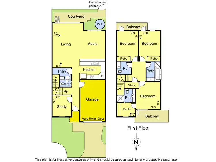 Floorplan of Homely townhouse listing, 25 Diamond Boulevard, Greensborough VIC 3088