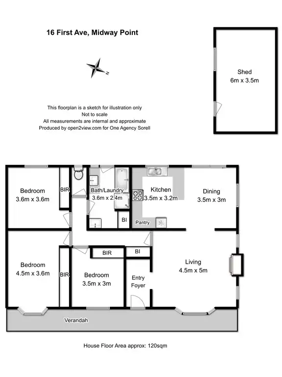 Floorplan of Homely house listing, 16 First Avenue, Midway Point TAS 7171
