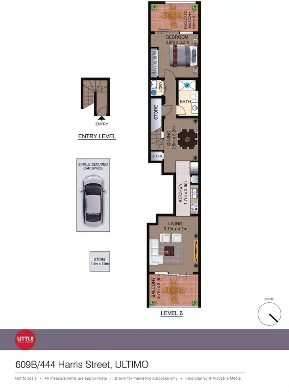 Floorplan of Homely apartment listing, 609B/444 Harris Street, Ultimo NSW 2007