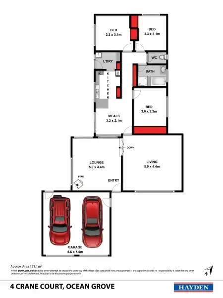 Floorplan of Homely house listing, 4 Crane Court, Ocean Grove VIC 3226