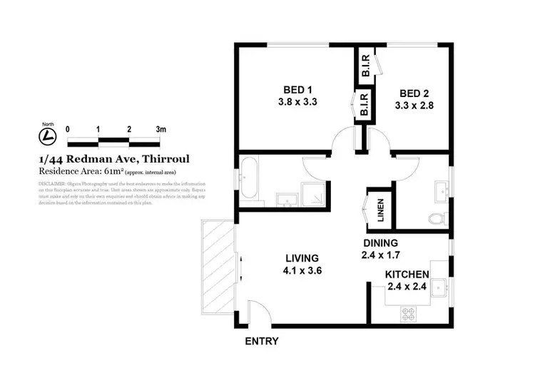 Floorplan of Homely unit listing, 1/44 Redman Avenue, Thirroul NSW 2515