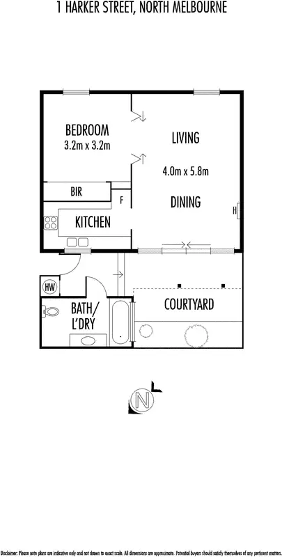 Floorplan of Homely house listing, 1 Harker Street, North Melbourne VIC 3051