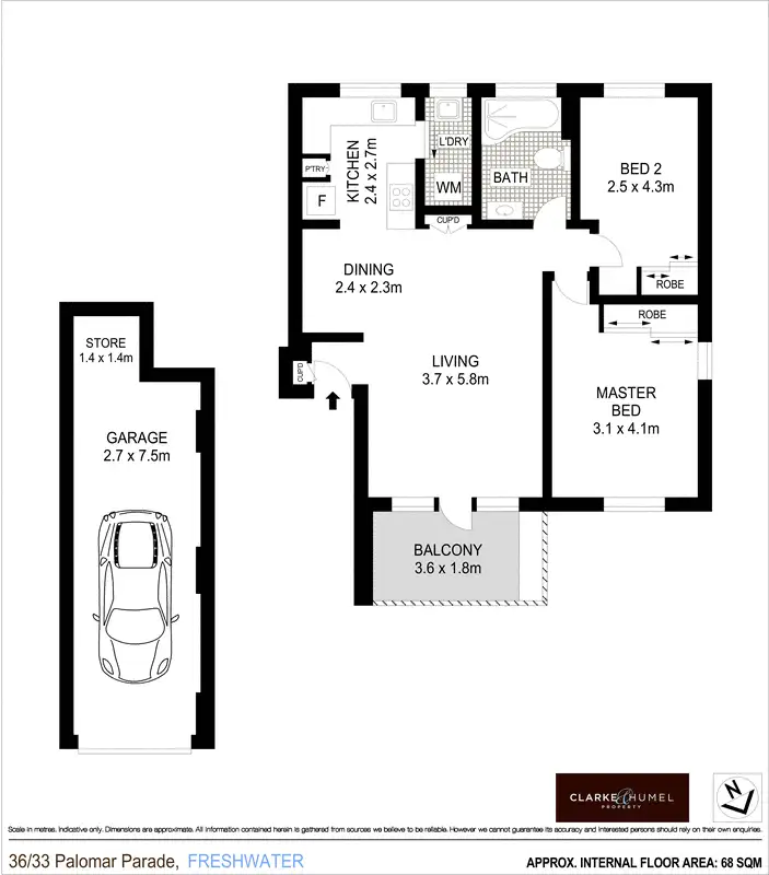 Floorplan of Homely apartment listing, 36/33 Palomar Parade, Freshwater NSW 2096