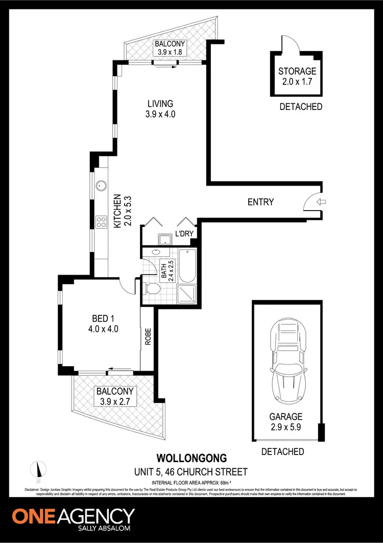 Floorplan of Homely apartment listing, 5/46 Church Street, Wollongong NSW 2500