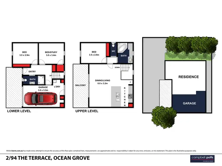 Floorplan of Homely house listing, 2/94 The Terrace, Ocean Grove VIC 3226