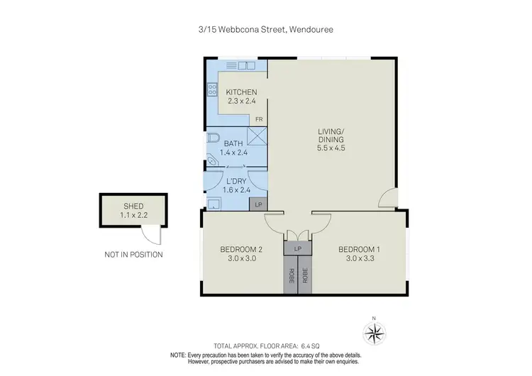 Floorplan of Homely unit listing, 3/15 Webbconna Parade, Wendouree VIC 3355