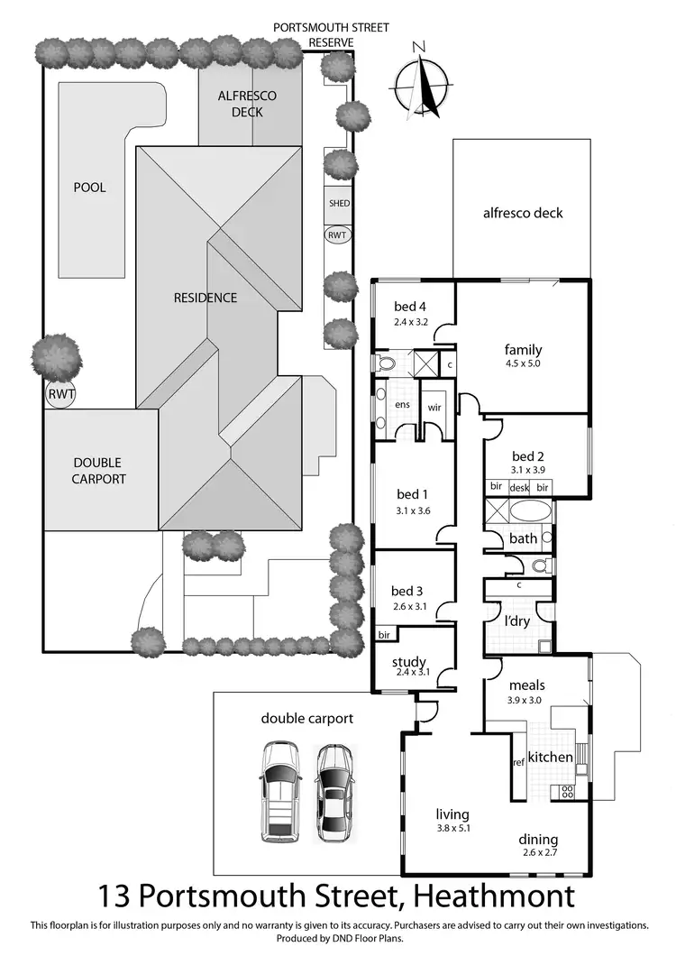 Floorplan of Homely house listing, 13 Portsmouth Street, Heathmont VIC 3135