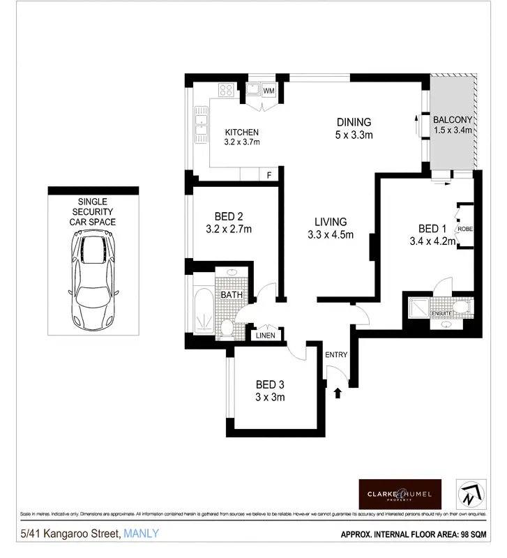 Floorplan of Homely apartment listing, 5/41 Kangaroo Street, Manly NSW 2095