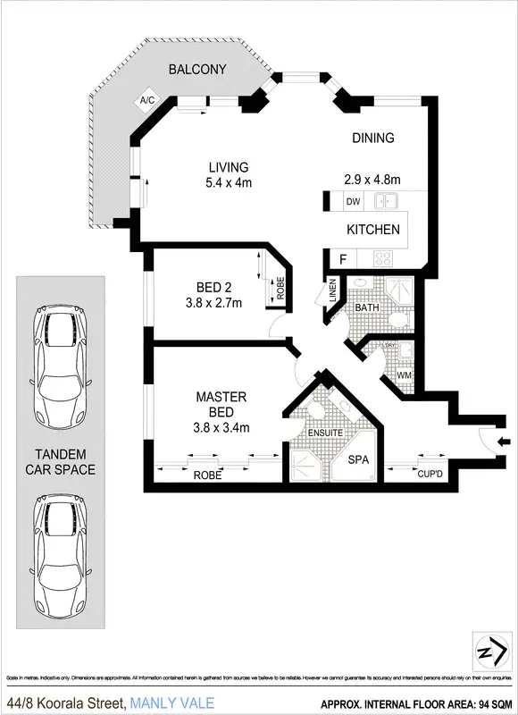 Floorplan of Homely apartment listing, 44/8 Koorala Street, Manly Vale NSW 2093