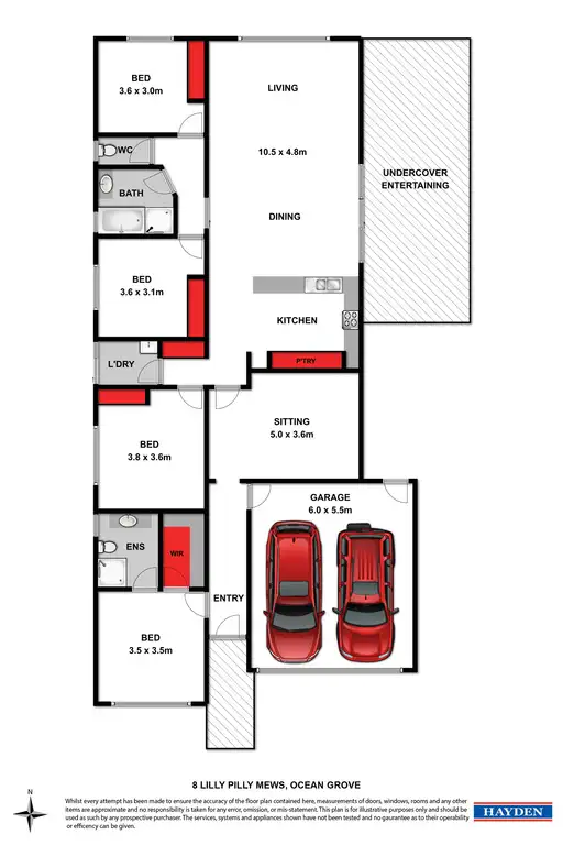 Floorplan of Homely house listing, 8 Lilly Pilly Mews, Ocean Grove VIC 3226