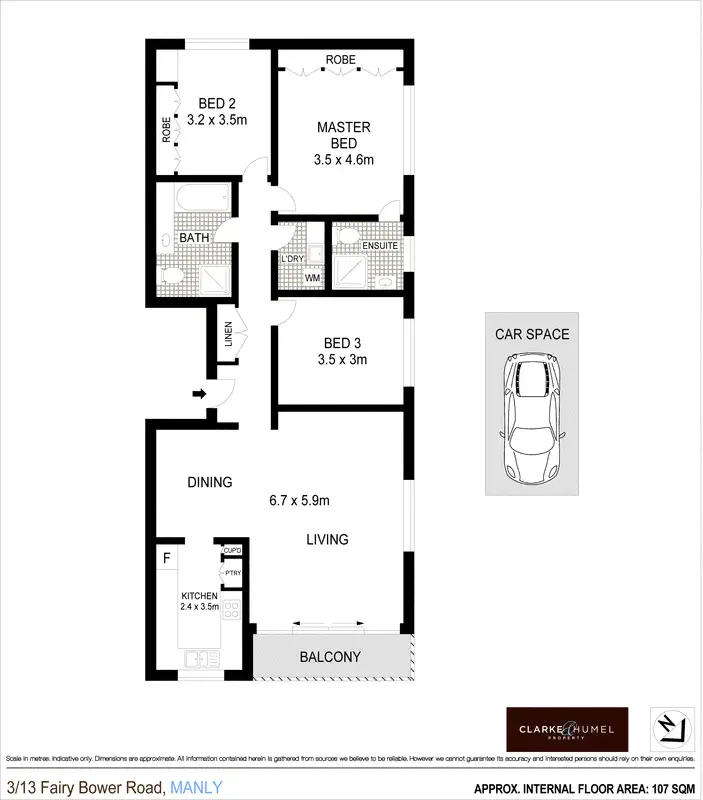 Floorplan of Homely apartment listing, 3/13 Fairy Bower Road, Manly NSW 2095