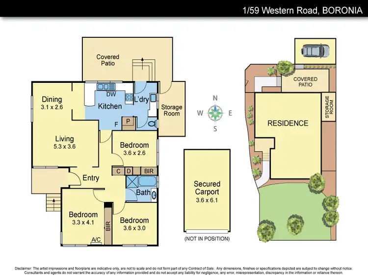 Floorplan of Homely unit listing, 1/59 Western Road, Boronia VIC 3155