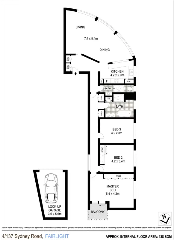 Floorplan of Homely apartment listing, 4/137 Sydney Road, Fairlight NSW 2094