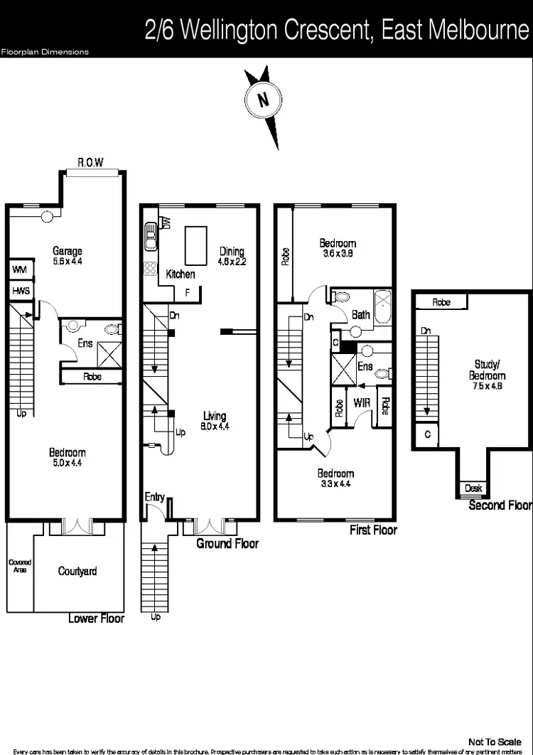 Floorplan of Homely townhouse listing, 2/6 Wellington Crescent, East Melbourne VIC 3002