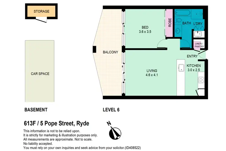 Floorplan of Homely apartment listing, 613F/5 Pope Street, Ryde NSW 2112