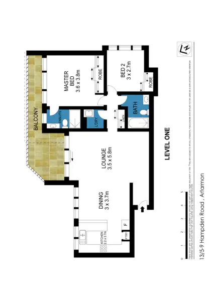 Floorplan of Homely apartment listing, 13/5-9 Hampden Road, Artarmon NSW 2064