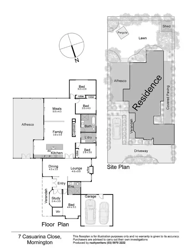 Floorplan of Homely house listing, 7 Casuarina Close, Mornington VIC 3931