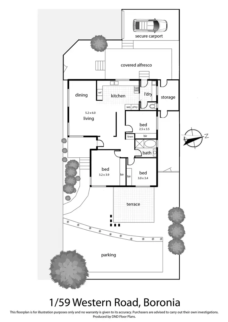 Floorplan of Homely unit listing, 1/59 Western Road, Boronia VIC 3155