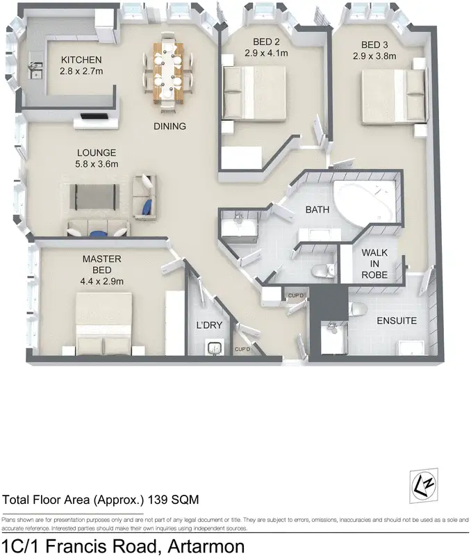 Floorplan of Homely unit listing, 1C/1 Francis Road, Artarmon NSW 2064