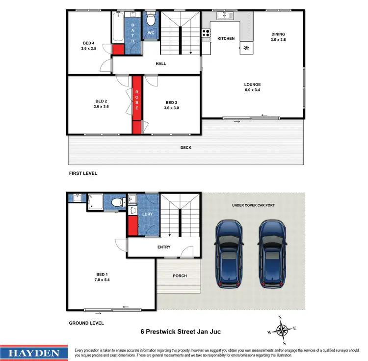 Floorplan of Homely house listing, 6 Prestwick Avenue, Jan Juc VIC 3228