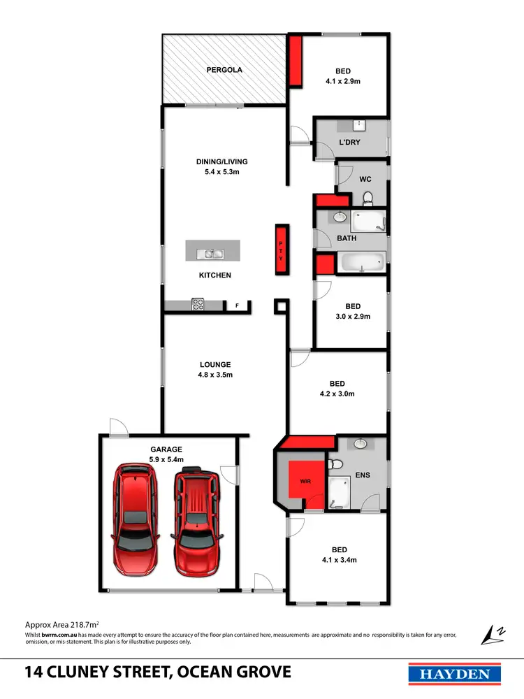 Floorplan of Homely house listing, 14 Cluney Street, Ocean Grove VIC 3226