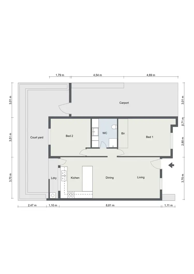 Floorplan of Homely unit listing, 2/37 Ellengowan Drive, Brinkin NT 810