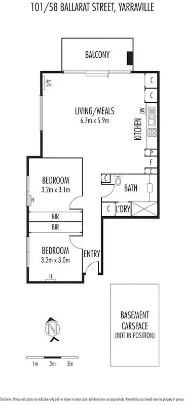 Floorplan of Homely apartment listing, 101/58 Ballarat Street, Yarraville VIC 3013