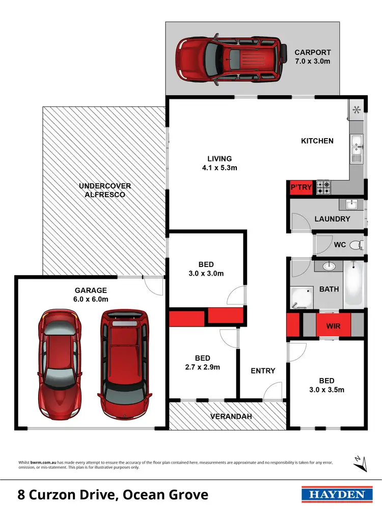 Floorplan of Homely house listing, 8 Curzon Drive, Ocean Grove VIC 3226
