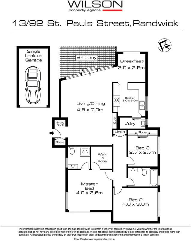 Floorplan of Homely apartment listing, 13/92 St Pauls (Entry Via Hardiman Ave) Street, Randwick NSW 2031