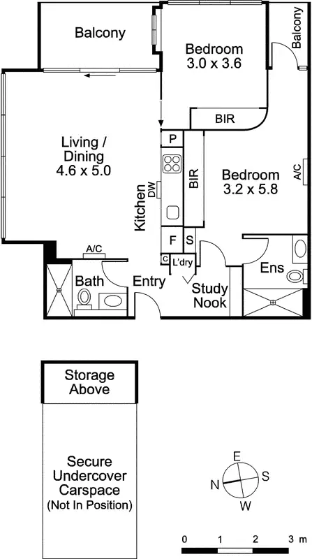 Floorplan of Homely apartment listing, 1013N/229 Toorak Road, South Yarra VIC 3141