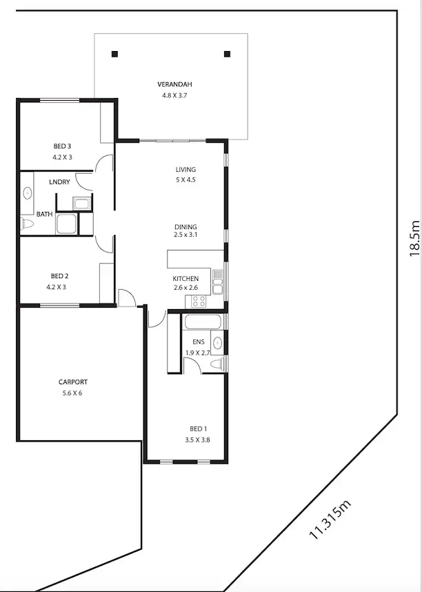 Floorplan of Homely semi-detached listing, 2/12 Constant Street, Coolalinga NT 839