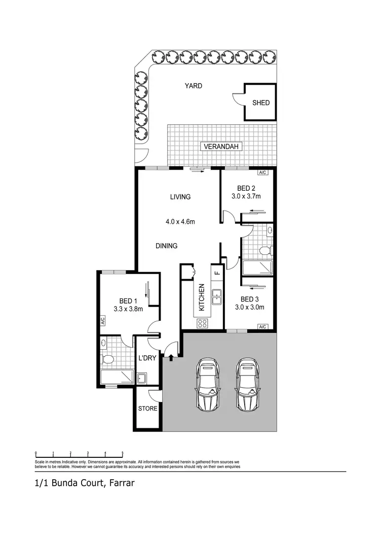 Floorplan of Homely unit listing, 1/1 Bunda Court, Farrar NT 830