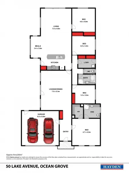 Floorplan of Homely house listing, 50 Lake Avenue, Ocean Grove VIC 3226