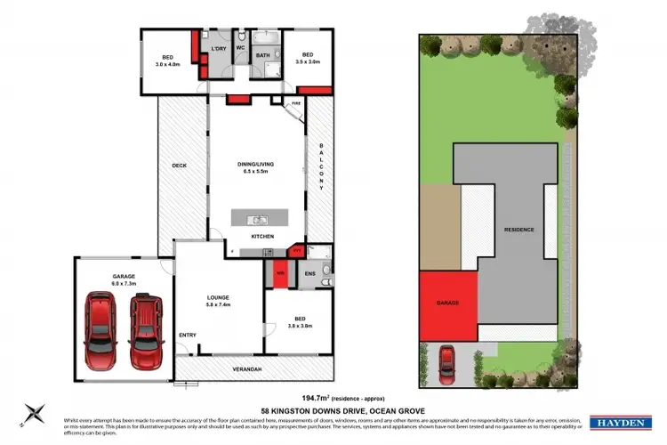 Floorplan of Homely house listing, 58 Kingston Downs Drive, Ocean Grove VIC 3226