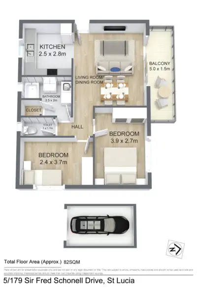 Floorplan of Homely unit listing, 5/179 Sir Fred Schonell Drive, St Lucia QLD 4067