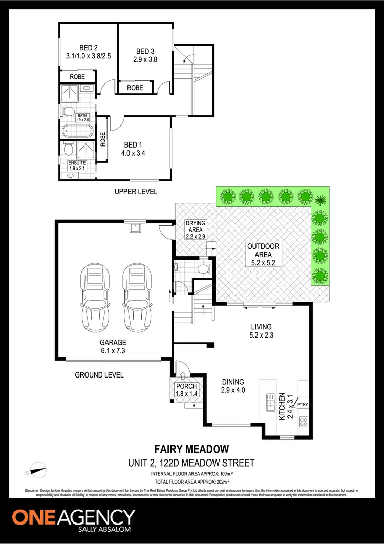 Floorplan of Homely townhouse listing, 2/122d Meadow Street, Fairy Meadow NSW 2519